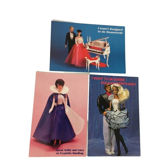 Vintage Barbie Postcards Lot of 3 Collectible Doll Art Margo's Nostalgic A3 - Picture 1 of 4